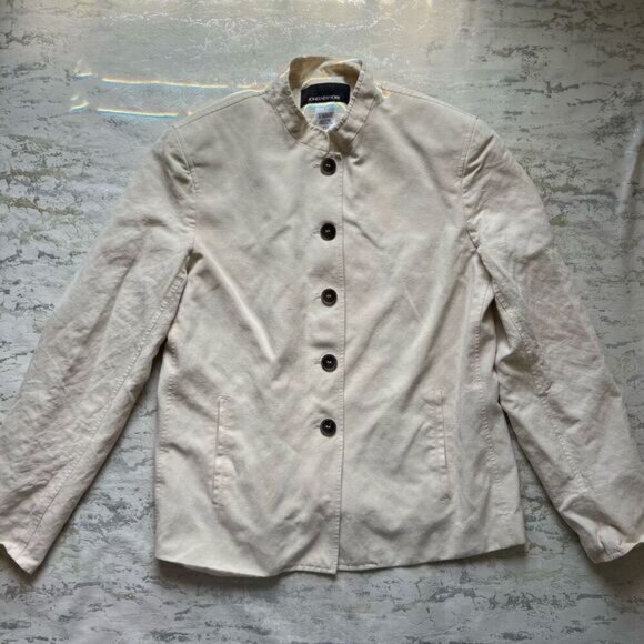 Jones New York Silk and Linen collarless blazer - Picture 9 of 14